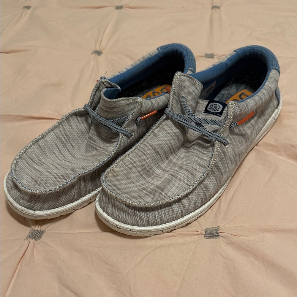Hey Dude Men's Gray and Blue Loafers